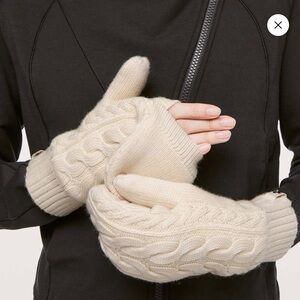 Cozy Cream Lululemon Cable Knit Mittens